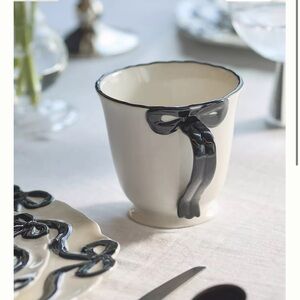 Anthropologie Benedita Bow Stoneware Mug